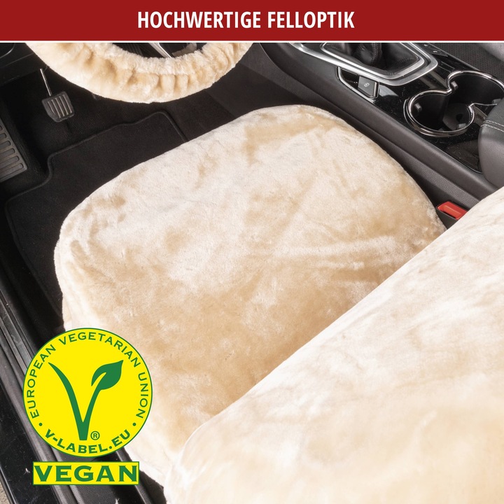 Image du produit Walser Housse de siège de voiture "Teddy" - fausse fourrure - beige