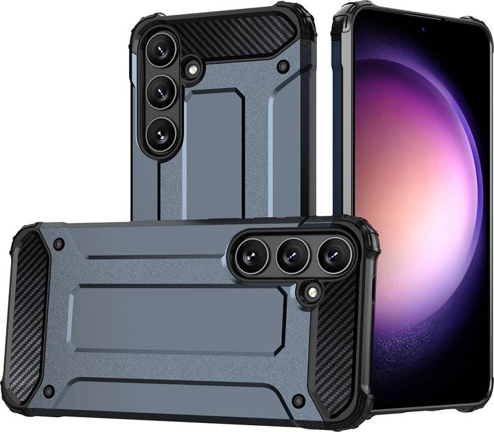 Actual product image Hurtel Hybrid Armor Hülle für Samsung Galaxy S25 gepanzerte Hybridhülle – blau (Samsung Galaxy S25)