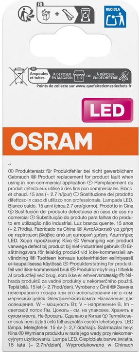 Actual product image Osram Star R50 (E14, 2.60 W, 210 lm, 1 x, F)