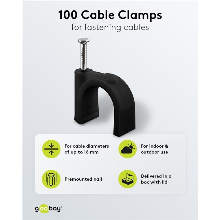 Thumbnail - Goobay, Kabelhalter, Kabelschelle 16 mm, schwarz