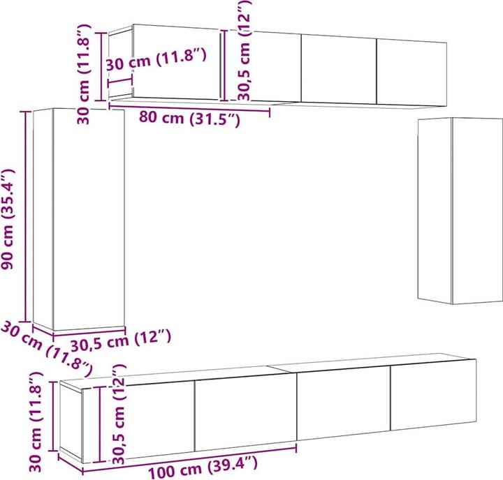 Image du produit vidaXL TV-Schrank-Set
