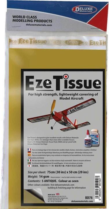 Deluxe Materials eze tissue antik bespannpapier 75x50xm 3stk. ab 14 g/m²