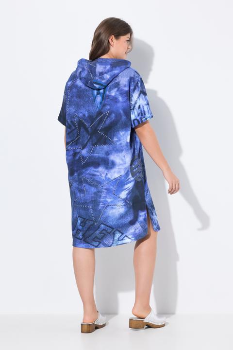 Immagine prodotto Laurasøn Damen Strand Sweatkleid, 1/2 Arm, Kapuze, OEKO-TEX blue denim 48+ 838226902-48+ (50)