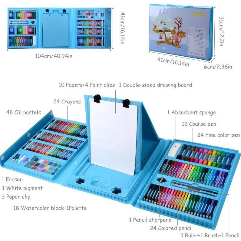 JTI Kunstbox für Kinder, 176 Teile - Blau