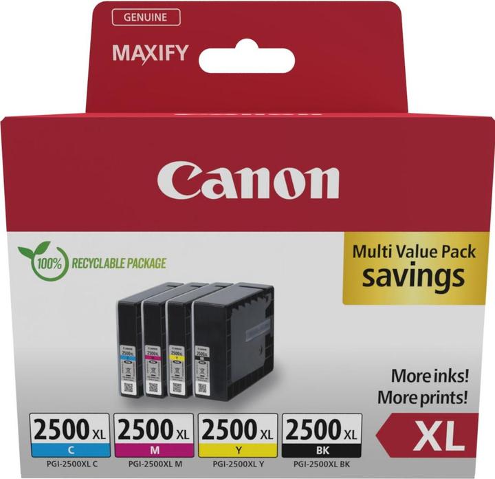 Actual product image Canon PGI-2500XL Multipack (M, C, Y, FC)