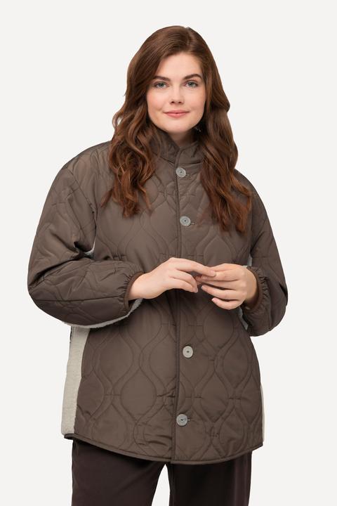 Produktbild Ulla Popken Wendejacke, Stepp/Teddyfleece, Stekragen, recycelt (46, 48)