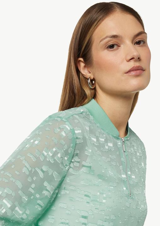 Image du produit Comma Bluse Transparente Jacquard-Bluse mit Zip-Ausschnitt (46)
