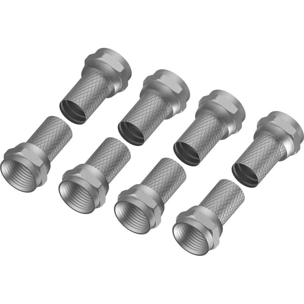 Hama F-Stecker, 7,0 mm, schraubbar, 8 Stück (Antennenkabel), Antennenkabel