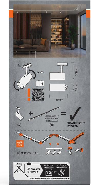Image du produit Osram TRACKLIGHT SPOT CYLINDER GU10 White