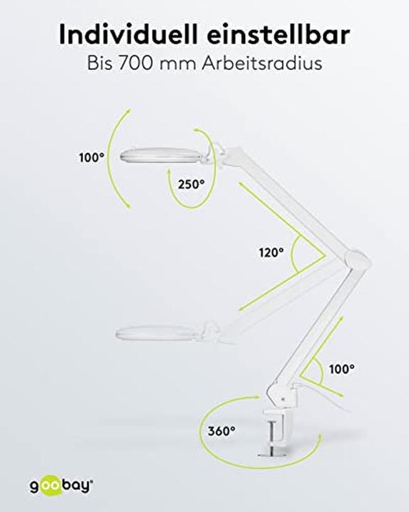 Image du produit Goobay Lampe loupe à pince à LED, 10 W