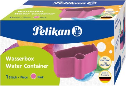 Actual product image Pelikan Brush Wash Box Water Cup with Brush Holder, Pink (Pink)
