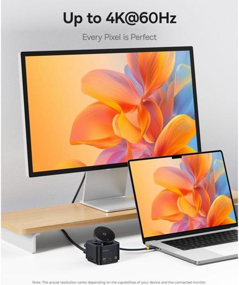 Actual product image Baseus MagPro 7-in-1 USB-C Hub (USB-C, 7 Ports)