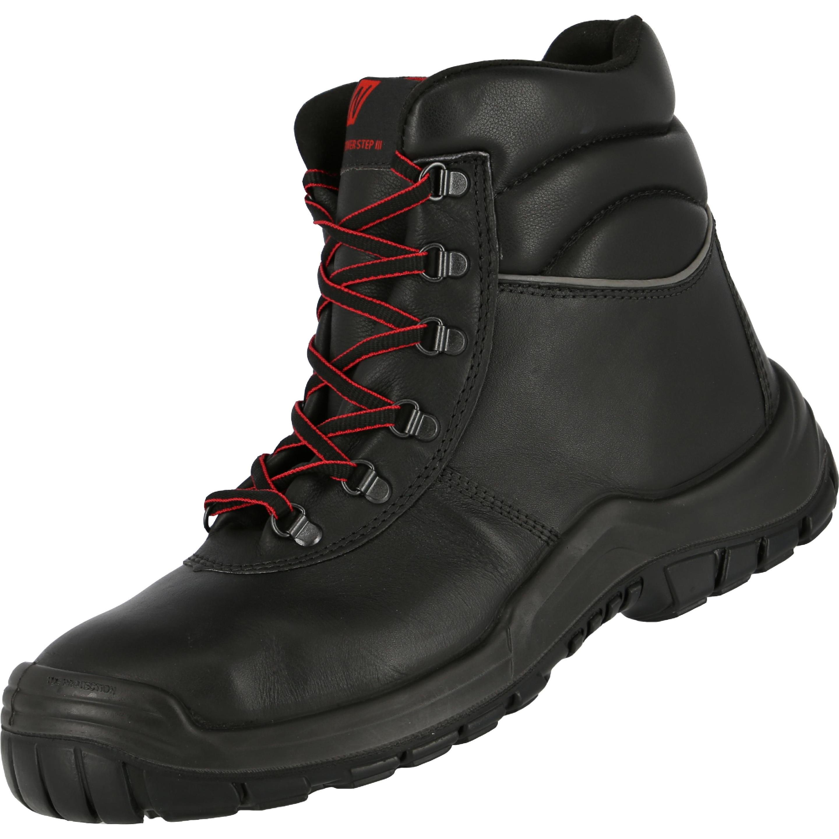 Nitras, Sicherheitsschuhe, Sicherheitsstiefel POWER STEP MID+ Grösse 43 schwarz S3 HRO SRC EN ISO 20345 Volleder (S3, 43...