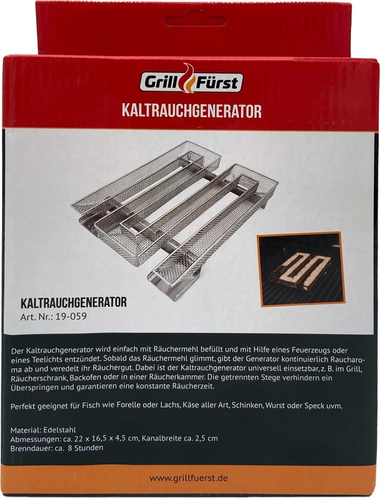 Actual product image Grillfürst Cold smoke generator / smoking screw square