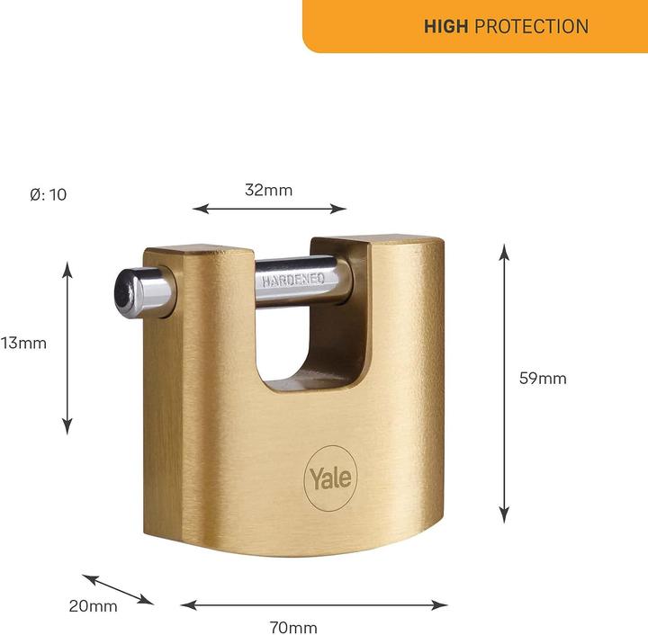 Produktbild Yale Y114B/70/113/1 Vorhängeschloss 70 mm Schlüsselschloss