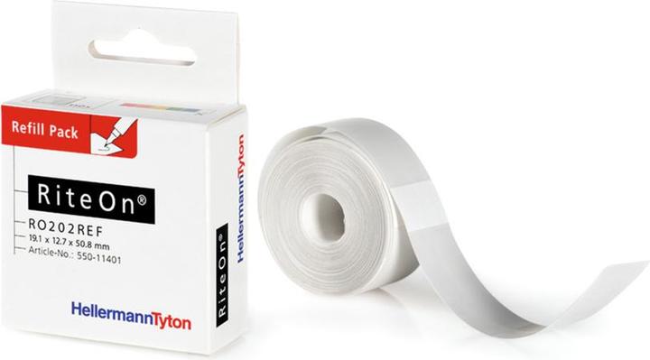 Produktbild HellermannTyton RiteOn® Nachfüllpackung Etiketten je Blatt: 100 RO203REF-100-WH Weiss Inhalt: 100 St. (1.91 cm)