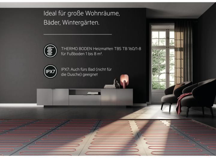 Produktbild AEG Haustechnik Basis Thermo Boden TBS TB 160/6 Set Plus, elektrische Fussbodenheizung, Komplettset 6 m², 160 W/m²