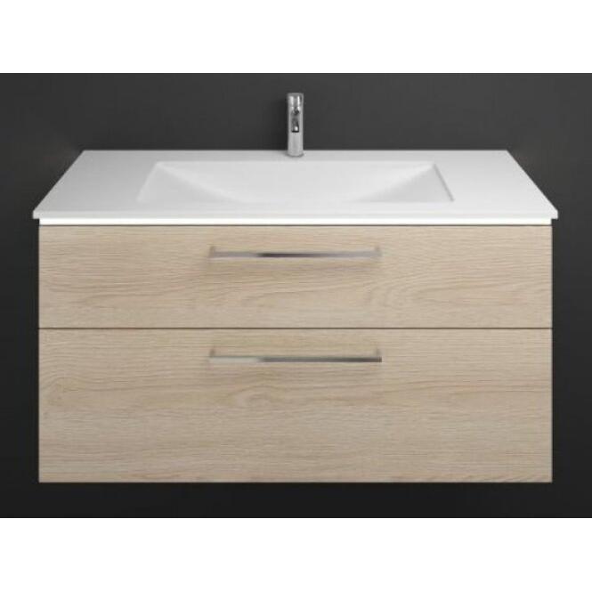 burgbad, Badmöbelset, Eqio Mineralguss-Waschtisch inklusive Waschtischunterschrank und LED-Waschtischunterschrankb