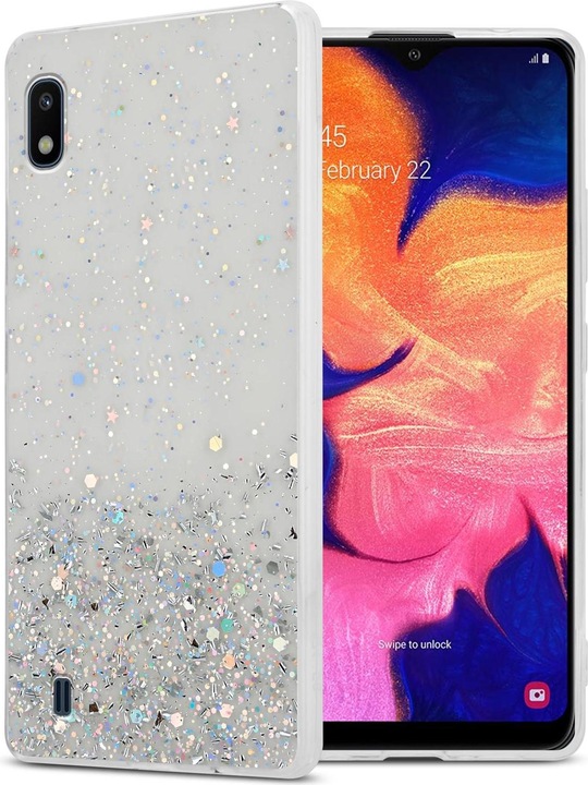 Actual product image Cadorabo TPU cover sparkling glitter (HTC One M10, Samsung Galaxy A10)