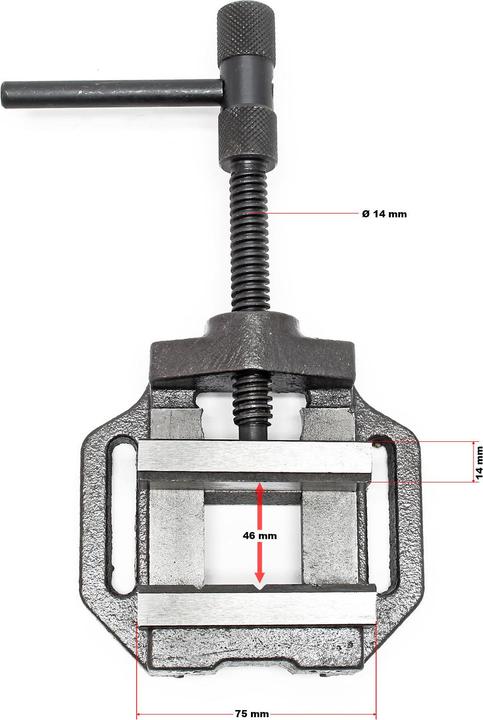 Immagine prodotto Wiltec Morsa per macchina 75 mm Morsa per officina Morsa per trapano (75 mm)