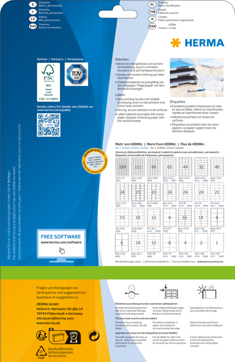 Produktbild Herma Versandetiketten A4