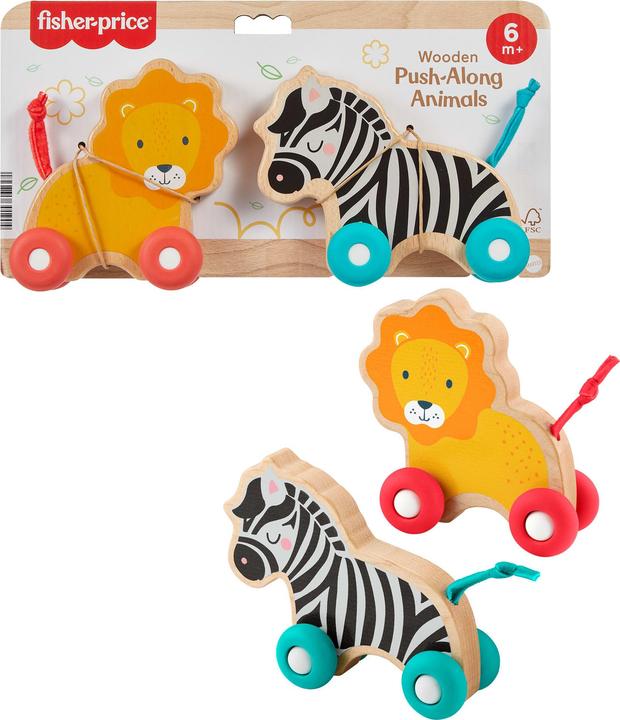 Actual product image Fisher-Price Wooden Push-Along Animals