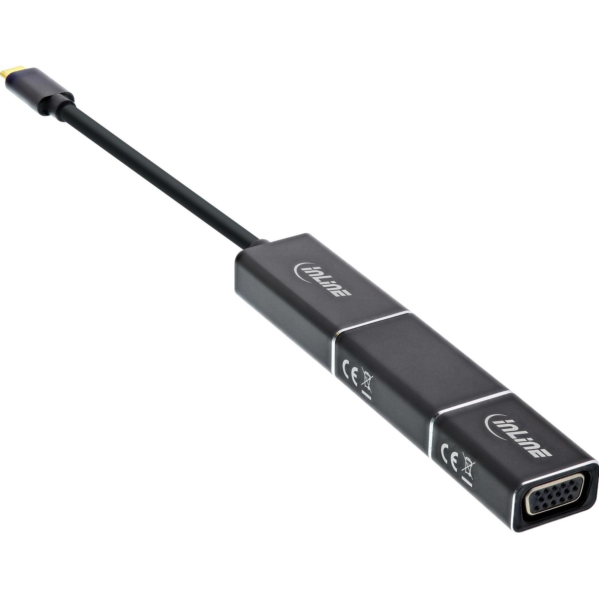 Thumbnail - InLine Display Konverter Set 6-in-1 (DP, 20 cm), Data + Video Adapter, Schwarz