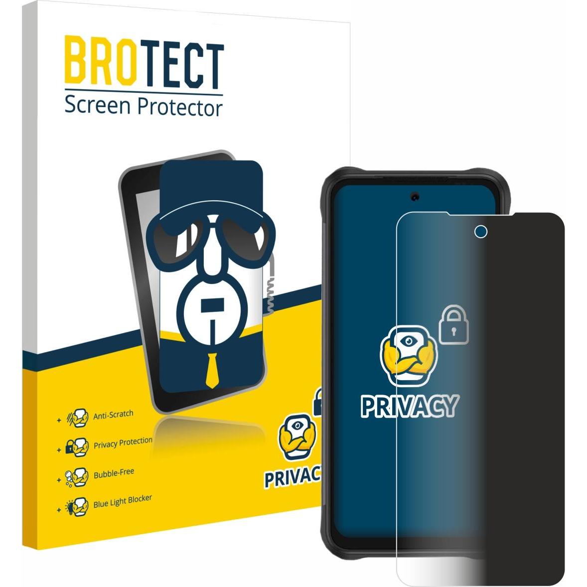 BROTECT Sichtschutzfolie Anti-Spy Privacy Folie Blaulicht-Schutz (1 Stück, Umidigi Bison), Smartphone Schutzfolie, Blau