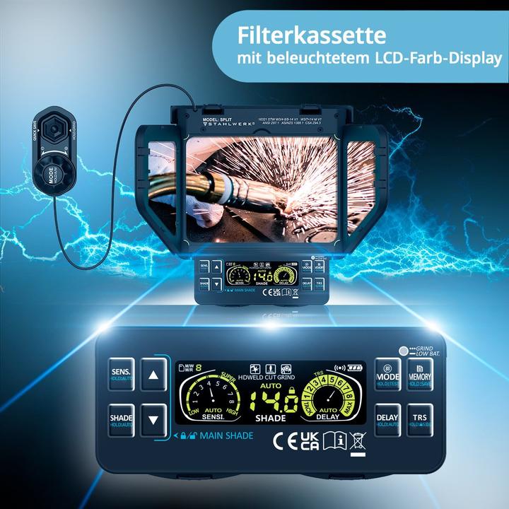 Actual product image Stahlwerk Split 3-in-1 automatic welding helmet