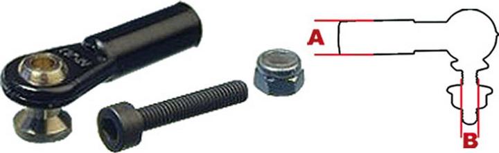 MP Jet ball joint m3/m3 w.screw short 6pcs.m