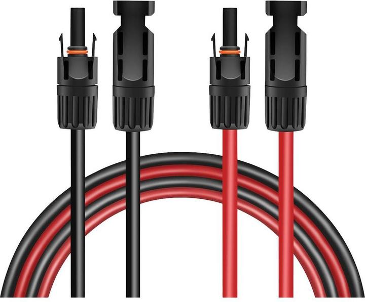 Immagine prodotto LogiLink Set di cavi di prolunga solare, da MC4/M a MC4/F, 6 mm², CU, 3 m (Cavo solare)