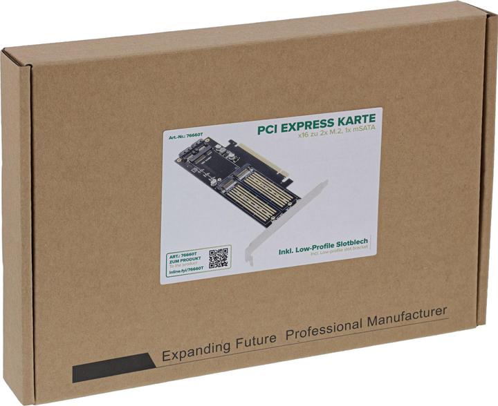 Actual product image InLine PCIe Karte x16 zu 2x M.2