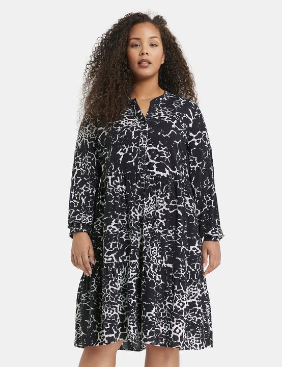 Actual product image Samoon Flared tiered dress with underdress dress long sleeve short (46)