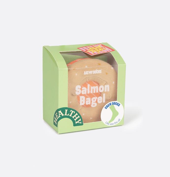 Actual product image Eat My Socks Socks, Salmon Bagel (One size)