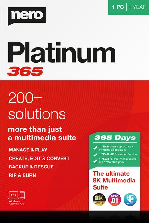 Actual product image Nero Platinum 365 (1 User, 1 Devices/Users, 12 months)