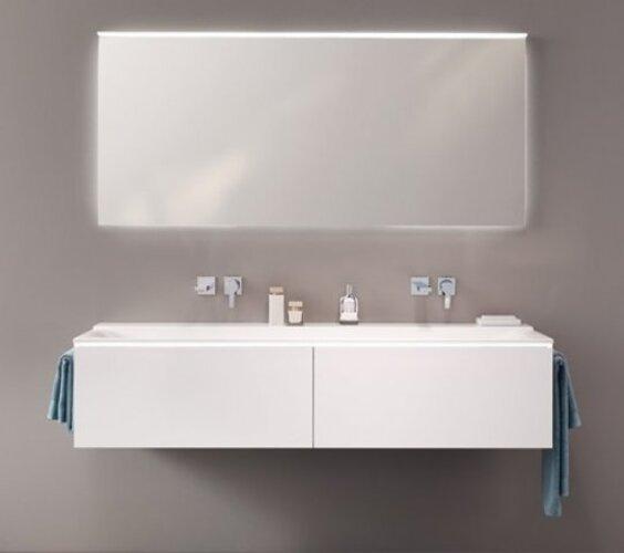 Actual product image Geberit Xeno 2 vanity unit 500.348., 1595x350x473 mm, 2 drawers, for washbasin on solid surface mate (159.5 x 47.5 x 35 cm)