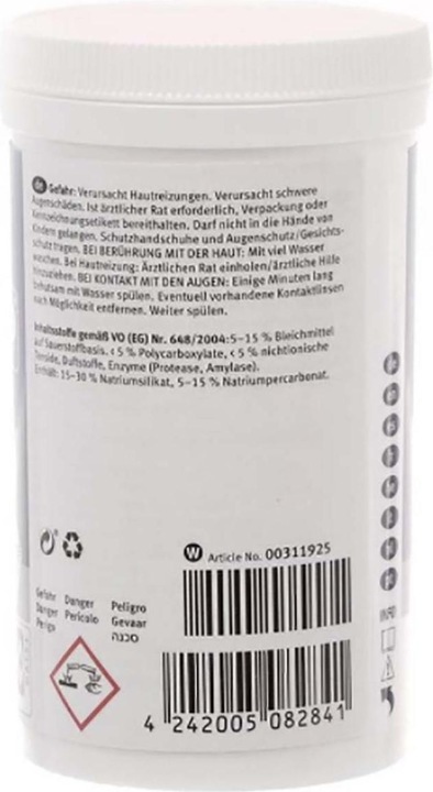 Valeurs nutritives et ingrédients Siemens Nettoyant pour machine à laver