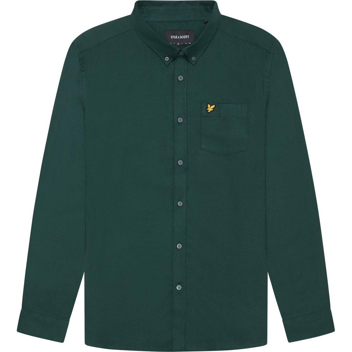 Lyle and Scott, Herren, Hemd, hemd plain flannel, Türkis, (XL)