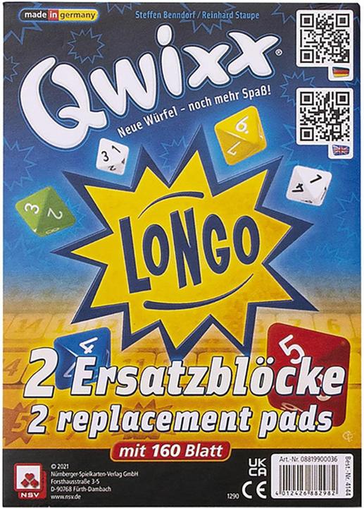 Produktbild NSV Qwixx Longo - Ersatzblöcke (2er) (Deutsch, Französisch, Italienisch, 2 - 5 Spieler)