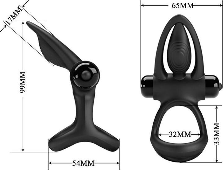 Produktbild Pretty Love Vibrationsring 10 Vibrationen Schwarzes Silikon