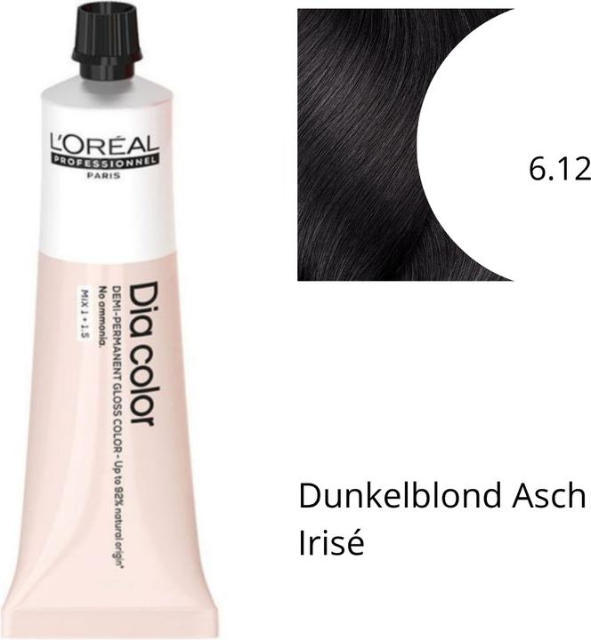 Produktbild L'Oréal Professionnel Dia Color 6.12 Dunkelblond Asch Irisé - 60ml (Dunkelblond Asch Irisé)