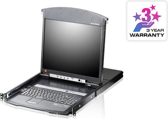Actual product image Aten 1-Local/Remote Share Access 8-Port Multi-Interface Dual Rail LCD KVM over IP Switch