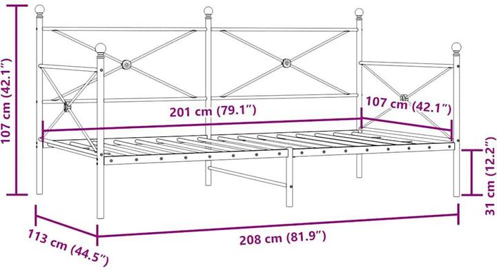 Produktbild vidaXL ausziehbares Tagesbett (107 x 203 cm)