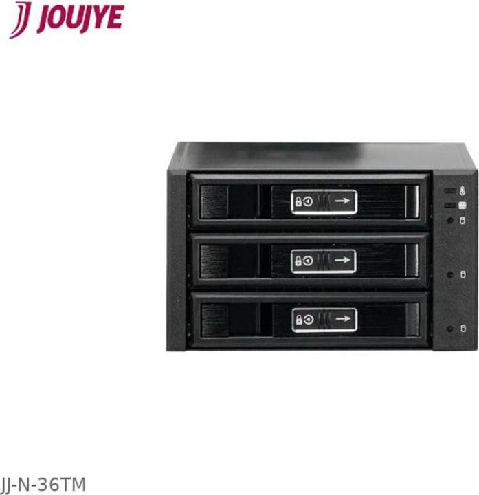 Joujye JJ-N-36TM SATA-SAS I II III Gehäuse 8,6cm x 14,6cm for 3XHDD 6,4cm-8,9cm 2,5Zoll-3.5" Schwarz