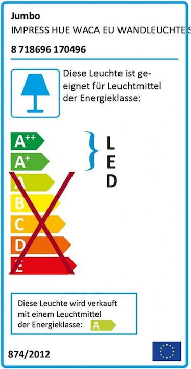 Energie-Label Philips Hue Impress Basis (1200 lm)