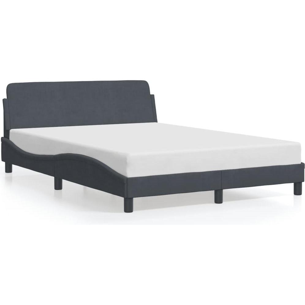 VidaXL, Bett, Bettgestell mit Kopfteil Samt (120 x 200 cm)