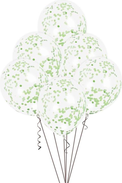Unique Palloncini con coriandoli verdi (6 x)