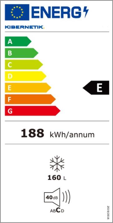 Energy Label Kibernetik Freezer TK1961 (Stand-alone, 160 l)