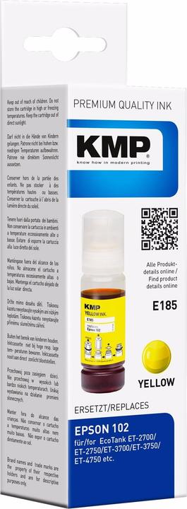 Actual product image KMP E185 - 70 ml - Yellow - compatible - ink tank (Y)