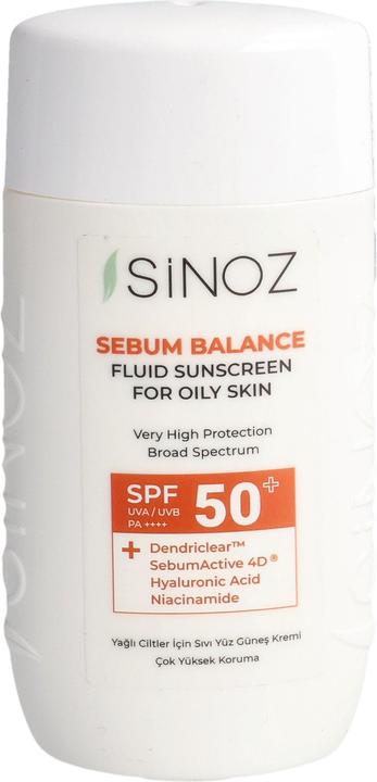 Actual product image Sinoz Liquid Sunscreen for Oily Skin (Suntan cream, SPF 50+, 50 ml)